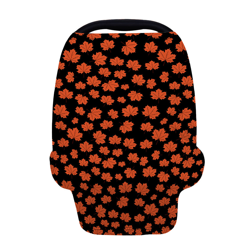 Orange Maple Leaves Pattern Print Baby Seat Cover