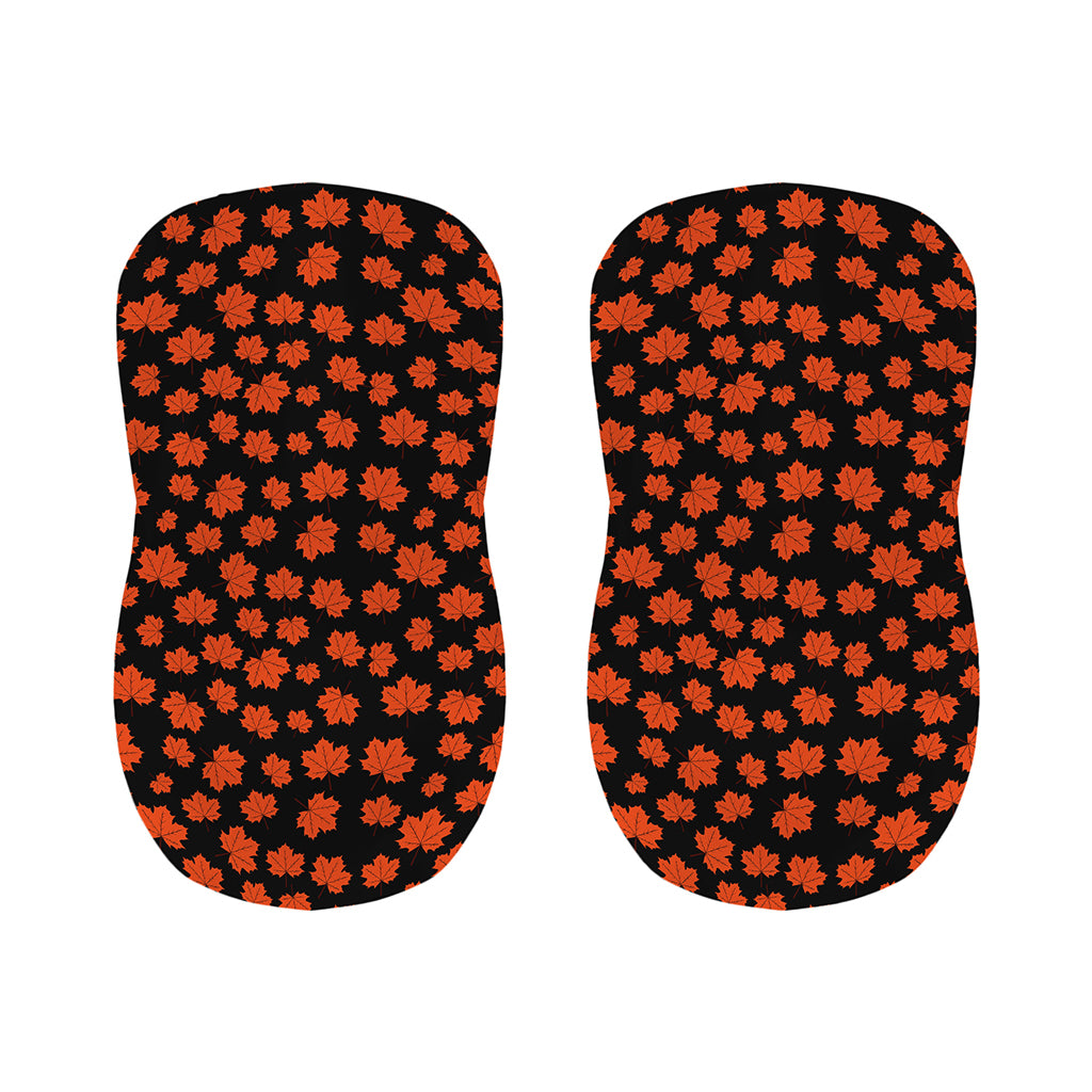 Orange Maple Leaves Pattern Print Bar Stool Covers
