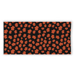Orange Maple Leaves Pattern Print Beach Towel