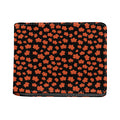 Orange Maple Leaves Pattern Print Bifold Wallet