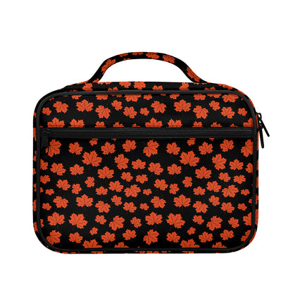 Orange Maple Leaves Pattern Print Briefcase Bible Bag
