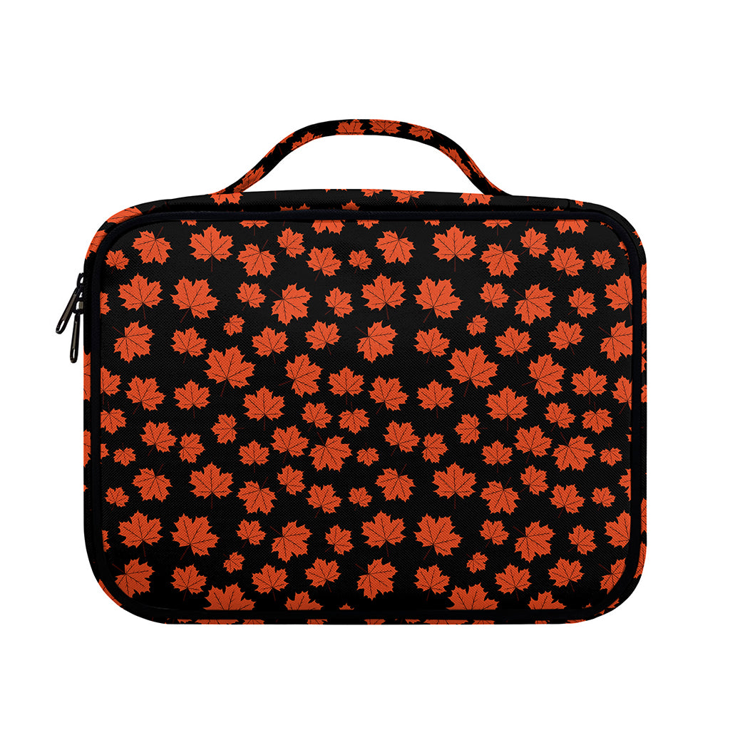 Orange Maple Leaves Pattern Print Briefcase Bible Bag