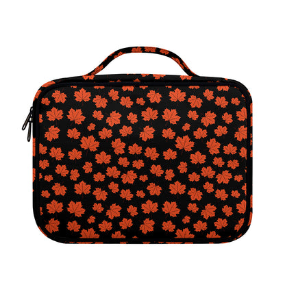 Orange Maple Leaves Pattern Print Briefcase Bible Bag