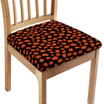Orange Maple Leaves Pattern Print Chair Cushion Cover
