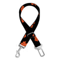 Orange Maple Leaves Pattern Print Dog Seat Belt