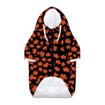 Orange Maple Leaves Pattern Print Dog Zip Up Hoodie
