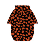 Orange Maple Leaves Pattern Print Dog Zip Up Hoodie