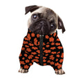 Orange Maple Leaves Pattern Print Dog Zip Up Jacket