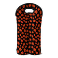 Orange Maple Leaves Pattern Print Double Neoprene Wine Tote