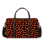 Orange Maple Leaves Pattern Print Duffle Bag