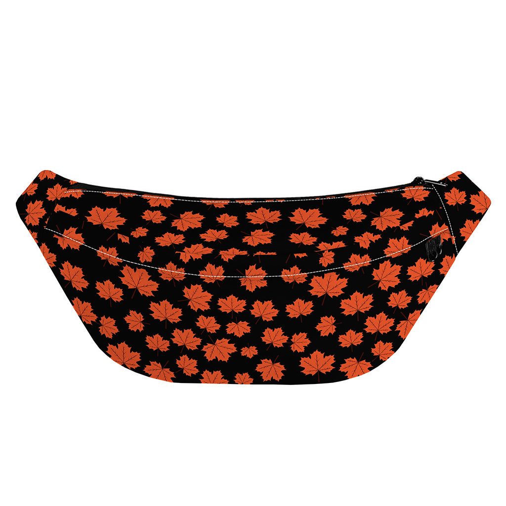 Orange Maple Leaves Pattern Print Fanny Pack