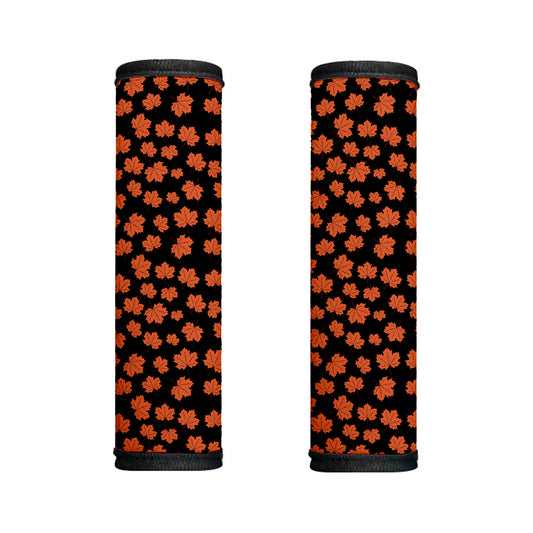 Orange Maple Leaves Pattern Print Handle Covers