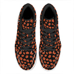 Orange Maple Leaves Pattern Print High Top Leather Sneakers