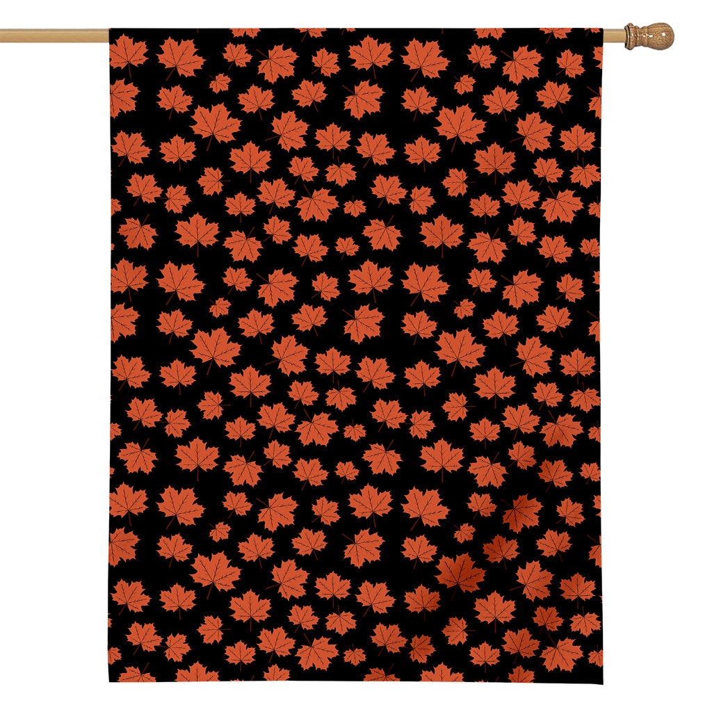 Orange Maple Leaves Pattern Print House Flag