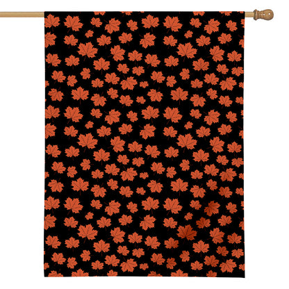 Orange Maple Leaves Pattern Print House Flag