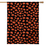 Orange Maple Leaves Pattern Print House Flag