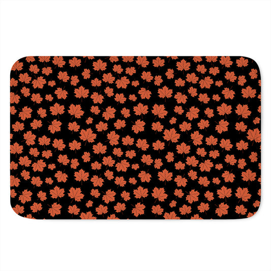 Orange Maple Leaves Pattern Print Indoor Door Mat
