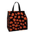 Orange Maple Leaves Pattern Print Insulated Lunch Tote