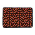 Orange Maple Leaves Pattern Print Kitchen Mat