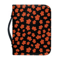 Orange Maple Leaves Pattern Print Leather Bible Cover