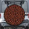 Orange Maple Leaves Pattern Print Leather Spare Tire Cover