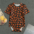 Orange Maple Leaves Pattern Print Men's Bodysuit