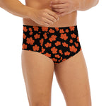 Orange Maple Leaves Pattern Print Men's Briefs