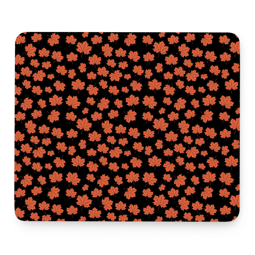Orange Maple Leaves Pattern Print Mouse Pad