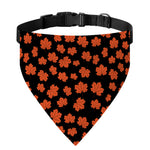 Orange Maple Leaves Pattern Print Over The Collar Dog Bandana