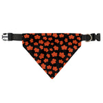Orange Maple Leaves Pattern Print Over The Collar Dog Bandana