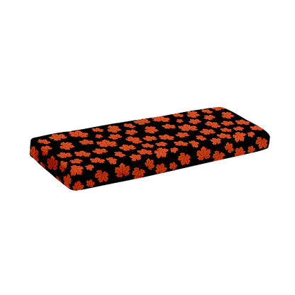 Orange Maple Leaves Pattern Print Piano Keyboard Cover