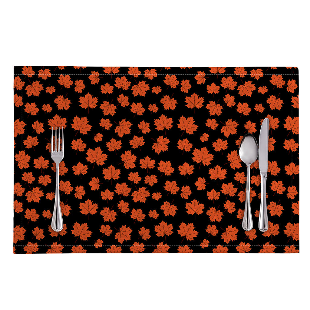 Orange Maple Leaves Pattern Print Placemat