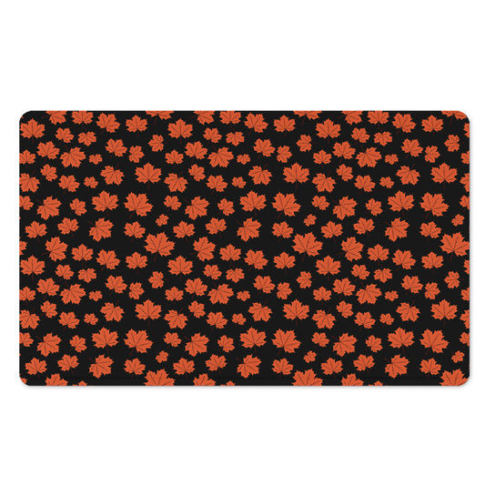 Orange Maple Leaves Pattern Print Polyester Doormat