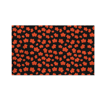 Orange Maple Leaves Pattern Print Polyester Flag