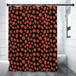 Orange Maple Leaves Pattern Print Premium Shower Curtain