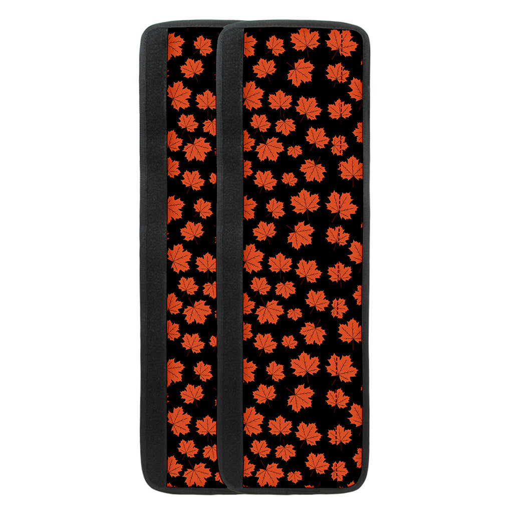 Orange Maple Leaves Pattern Print Refrigerator Handle Covers