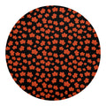 Orange Maple Leaves Pattern Print Round Blanket