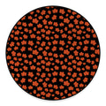 Orange Maple Leaves Pattern Print Round Floor Mat