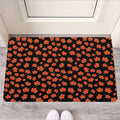 Orange Maple Leaves Pattern Print Rubber Doormat