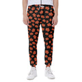 Orange Maple Leaves Pattern Print Joggers