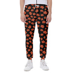 Orange Maple Leaves Pattern Print Scuba Joggers