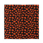 Orange Maple Leaves Pattern Print Silk Bandana
