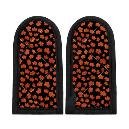 Orange Maple Leaves Pattern Print Skillet Handle Cover