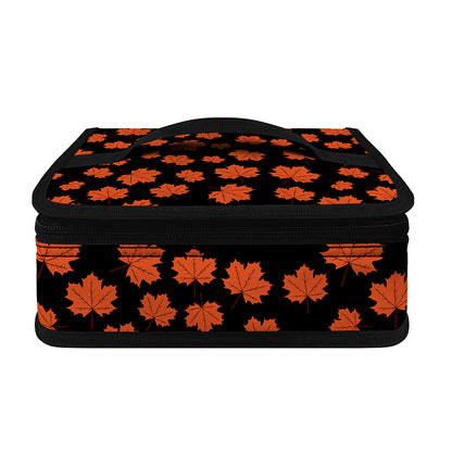 Orange Maple Leaves Pattern Print Small Lunch Bag