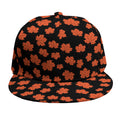Orange Maple Leaves Pattern Print Snapback Cap