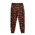 Orange Maple Leaves Pattern Print Sweatpants