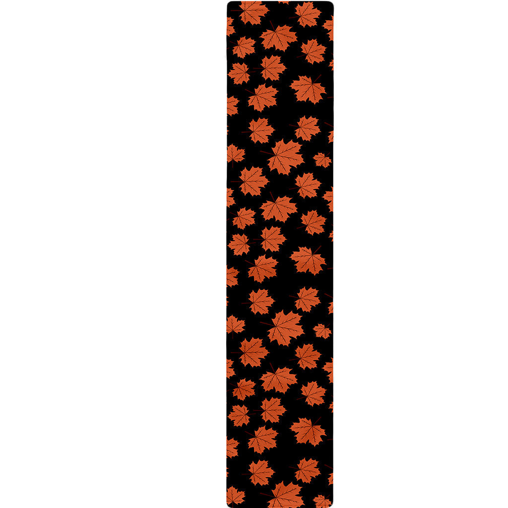 Orange Maple Leaves Pattern Print Table Runner