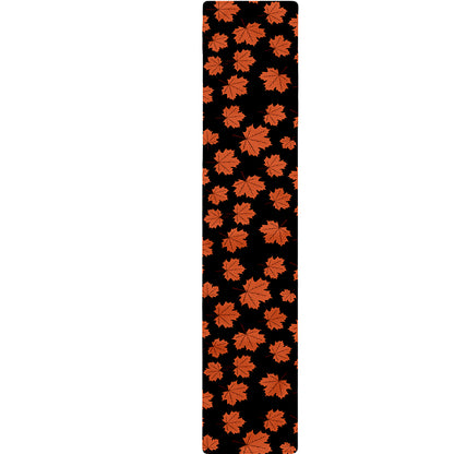Orange Maple Leaves Pattern Print Table Runner