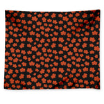Orange Maple Leaves Pattern Print Tapestry