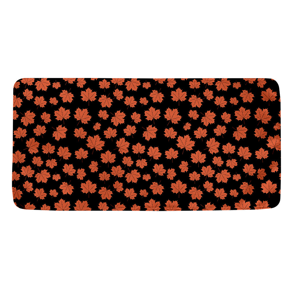 Orange Maple Leaves Pattern Print Towel